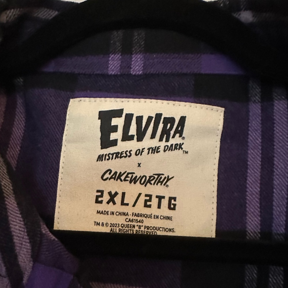 Elvira purple flannel from Cakeworthy! Would be a lovely addition to your closet - Picture 3 of 6